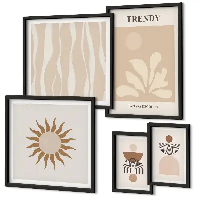 Gallery wall Stylish abstract decorations