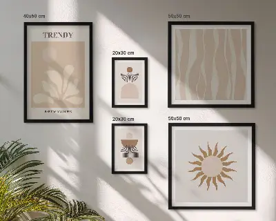 Gallery wall Stylish abstract decorations