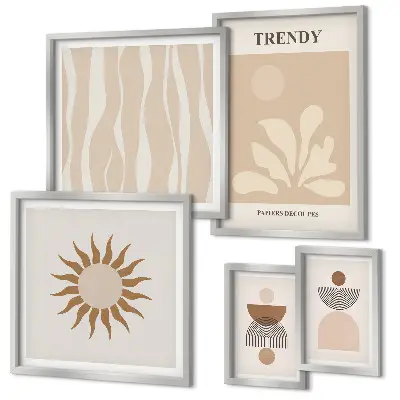 Gallery wall Stylish abstract decorations