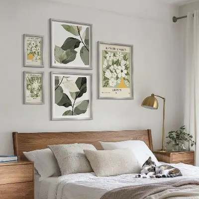 Framed photo set Floral motifs London Dublin Tokyo
