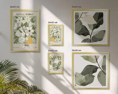 Framed photo set Floral motifs London Dublin Tokyo