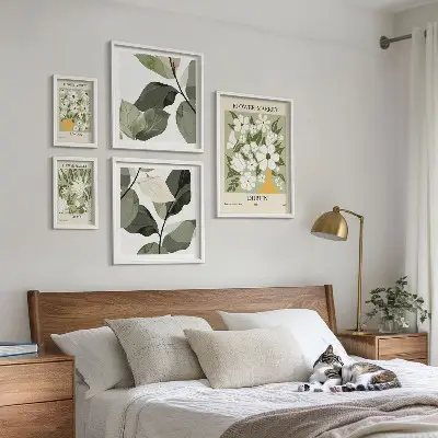 Framed photo set Floral motifs London Dublin Tokyo