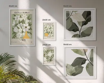 Framed photo set Floral motifs London Dublin Tokyo