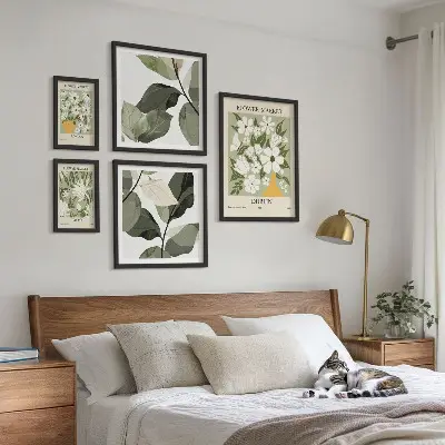 Framed photo set Floral motifs London Dublin Tokyo