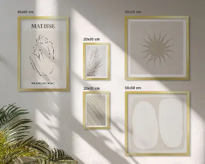 Set of 5 wall art pieces Boho style minimalist forms