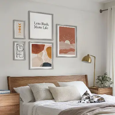 Gallery wall Stylish abstract sun graphics