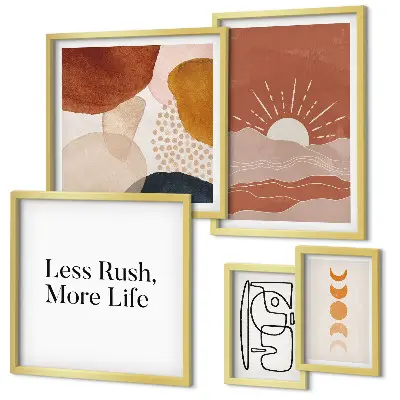 Gallery wall Stylish abstract sun graphics