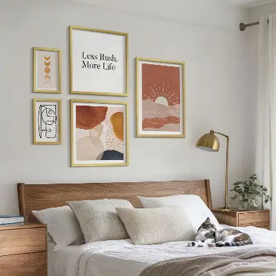 Gallery wall Stylish abstract sun graphics
