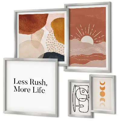 Gallery wall Stylish abstract sun graphics