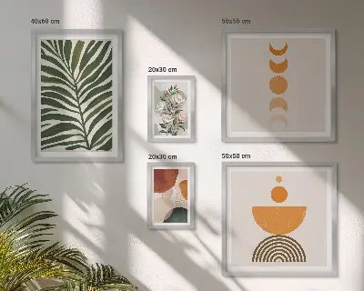 Framed photo set Plant patterns boho shapes