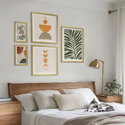 Framed photo set Plant patterns boho shapes