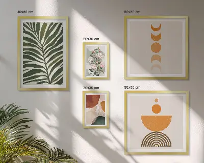 Framed photo set Plant patterns boho shapes