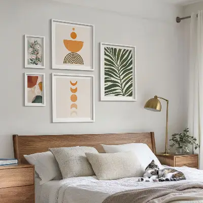 Framed photo set Plant patterns boho shapes