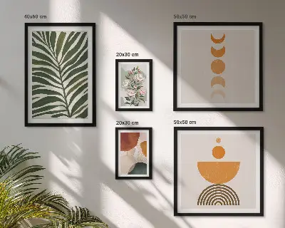 Framed photo set Plant patterns boho shapes