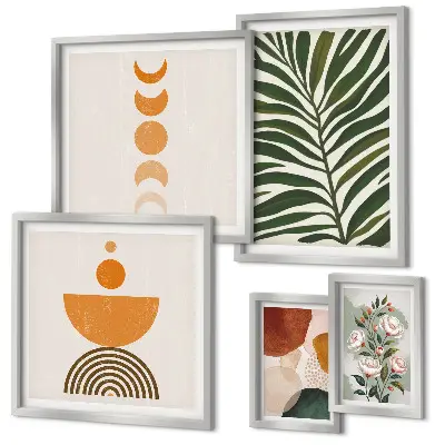 Framed photo set Plant patterns boho shapes