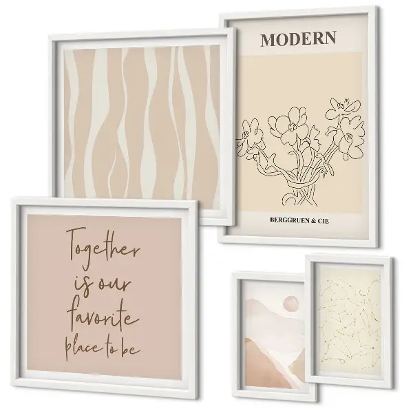 Set of 5 wall art pieces Modern minimalist style set