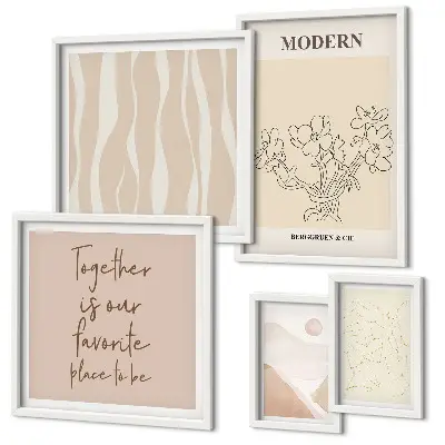 Set of 5 wall art pieces Modern minimalist style set