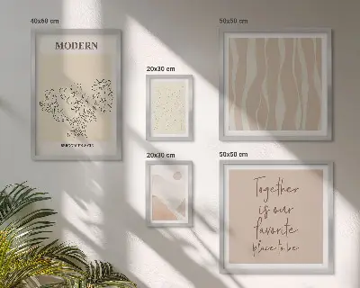 Set of 5 wall art pieces Modern minimalist style set