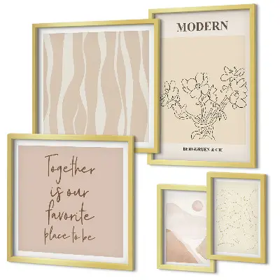 Set of 5 wall art pieces Modern minimalist style set