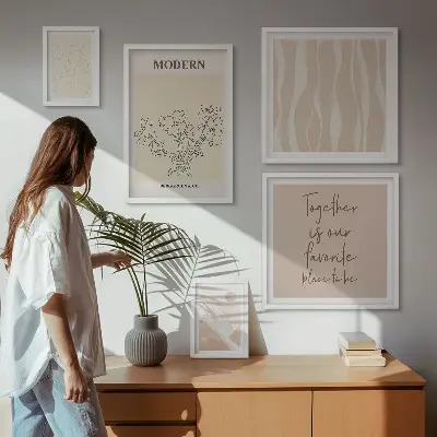 Set of 5 wall art pieces Modern minimalist style set