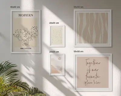 Set of 5 wall art pieces Modern minimalist style set
