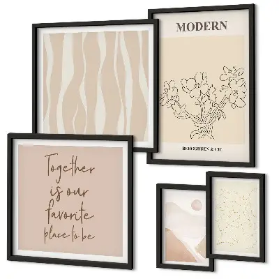 Set of 5 wall art pieces Modern minimalist style set