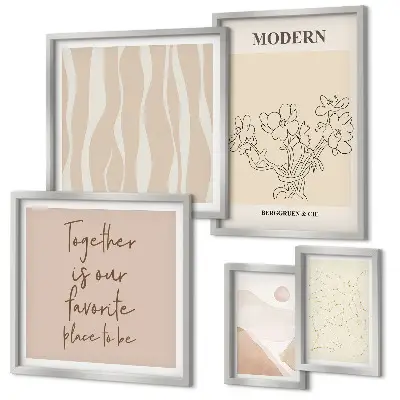 Set of 5 wall art pieces Modern minimalist style set