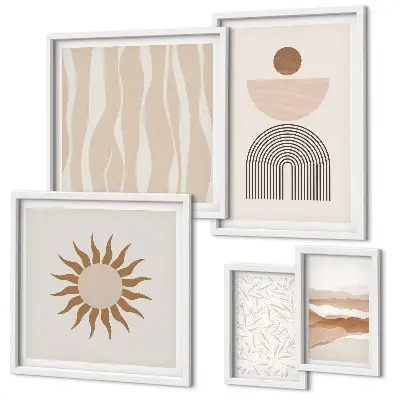 Gallery wall Stylish abstract forms of nature