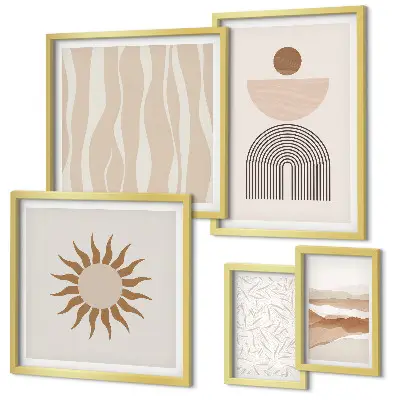 Gallery wall Stylish abstract forms of nature