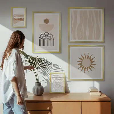 Gallery wall Stylish abstract forms of nature