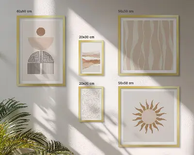 Gallery wall Stylish abstract forms of nature