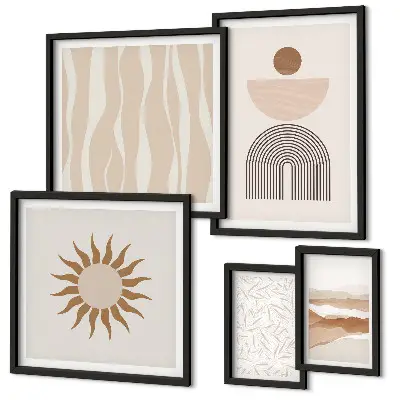 Gallery wall Stylish abstract forms of nature