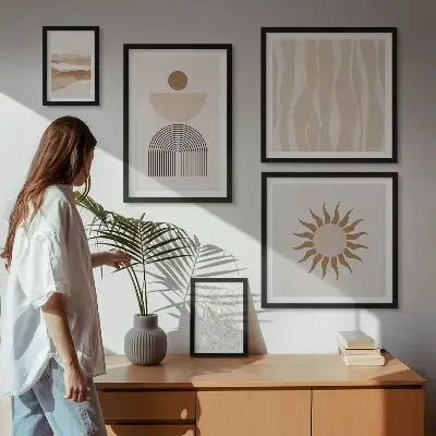 Gallery wall Stylish abstract forms of nature