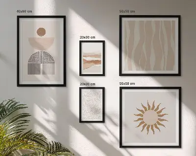 Gallery wall Stylish abstract forms of nature