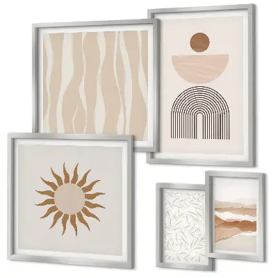 Gallery wall Stylish abstract forms of nature