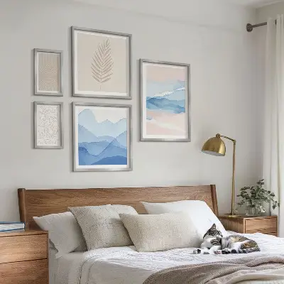 Framed photo set Abstract landscapes leaves