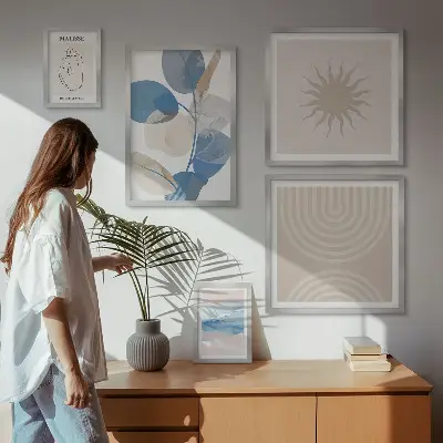 Gallery wall Stylish abstract plants