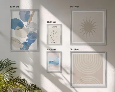 Gallery wall Stylish abstract plants