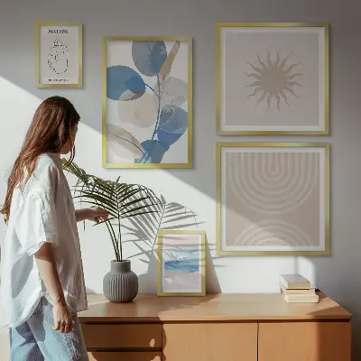 Abstract plant gallery wall stylish wall art set
