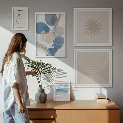 Gallery wall Stylish abstract plants