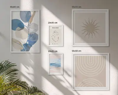Abstract plant gallery wall stylish wall art set