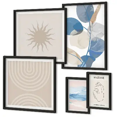 Abstract plant gallery wall stylish wall art set