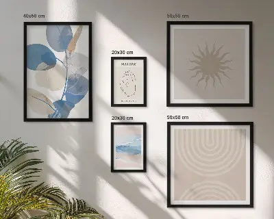 Gallery wall Stylish abstract plants