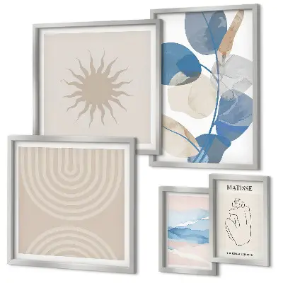 Gallery wall Stylish abstract plants