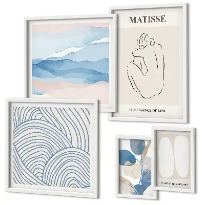 Framed photo set Stylish nature abstract graphics