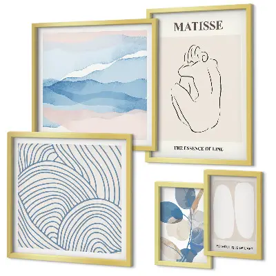 Framed photo set Stylish nature abstract graphics