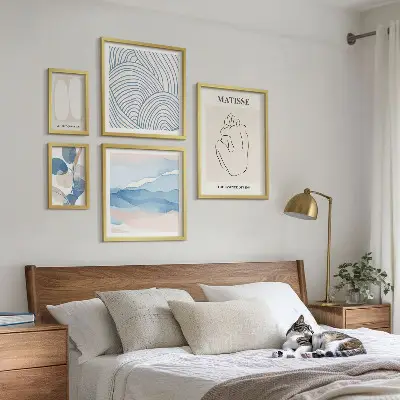 Framed photo set Stylish nature abstract graphics