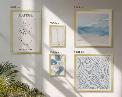 Framed photo set Stylish nature abstract graphics