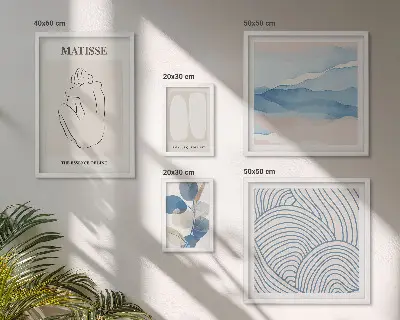 Framed photo set Stylish nature abstract graphics