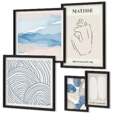 Framed photo set Stylish nature abstract graphics
